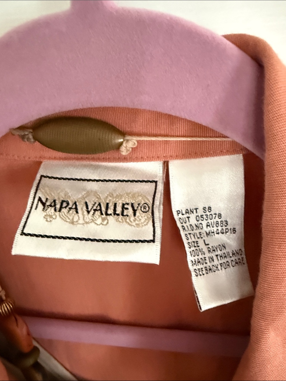 Napa Valley Rose/Peach Rayon Blouse or Jacket